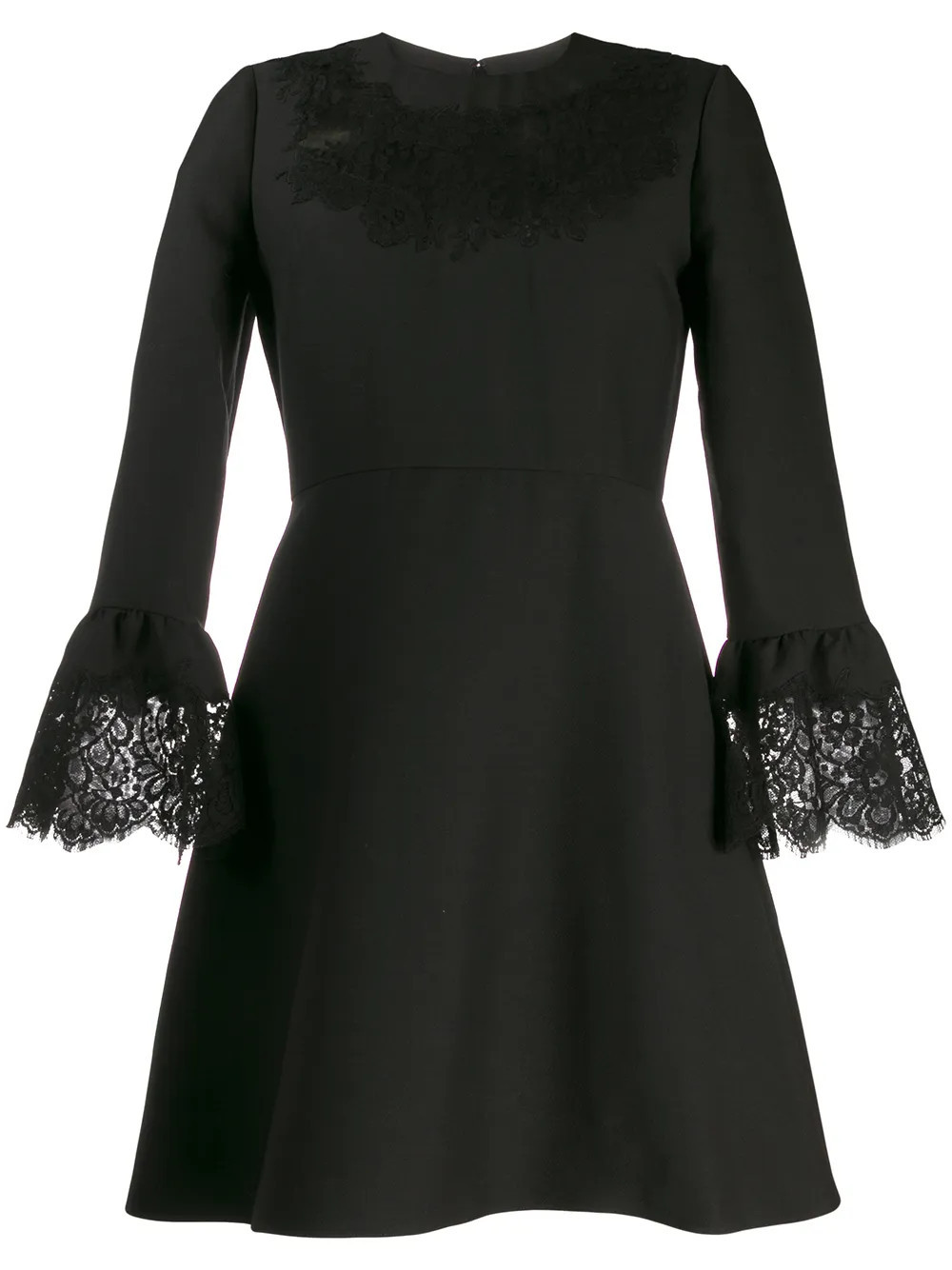 Valentino Garavani lace insert short dress - Black | Farfetch Global