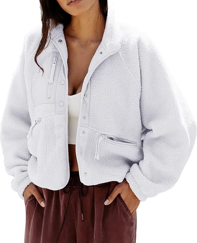 Womens Winter Coats Casual Lapel Long Sleeve Fleece Faux Fur Jacket | Amazon (US)