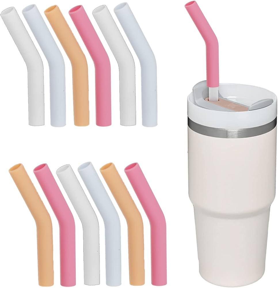 12 PCS Straw Toppers For Stanley Adventure Quencher Tumblers, Reusable Straw Tips For 0.4 inch Di... | Amazon (US)
