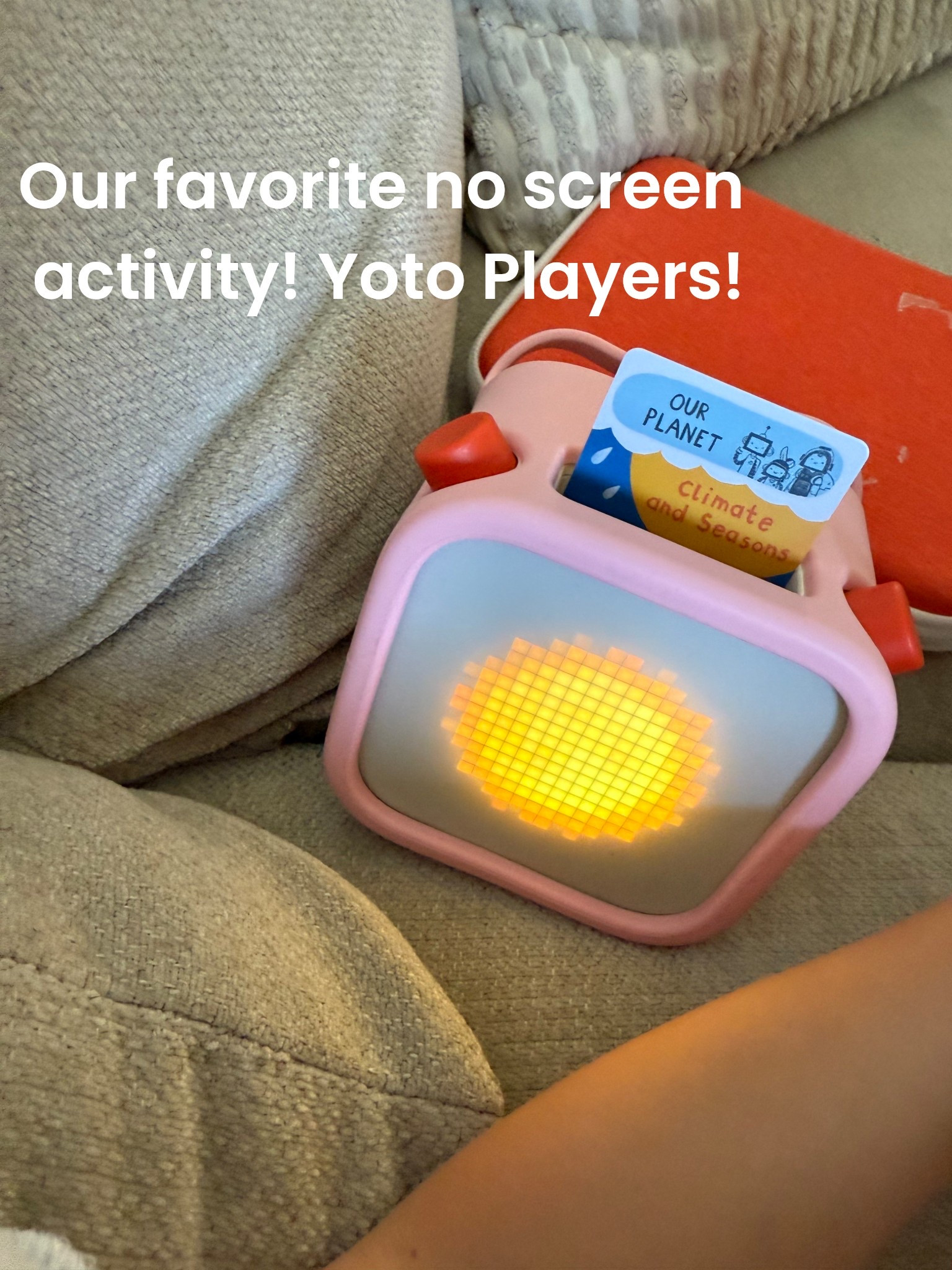 I think the Yoto players are great for ages 3+! They have so many stories, songs, and educational cards to entertain your little ones. The mini yotos are great for on the go too (regular Yoto player seen in this picture)

#LTKKids #LTKFamily #LTKFindsUnder100