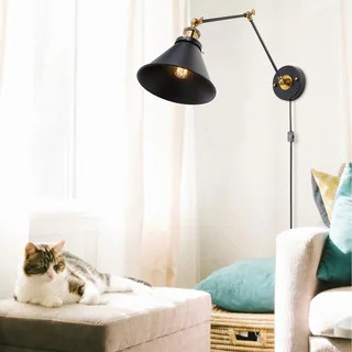LNC Black Adjustable Wall Sconces Plug-in Sconces Wall Lighting | Bed Bath & Beyond