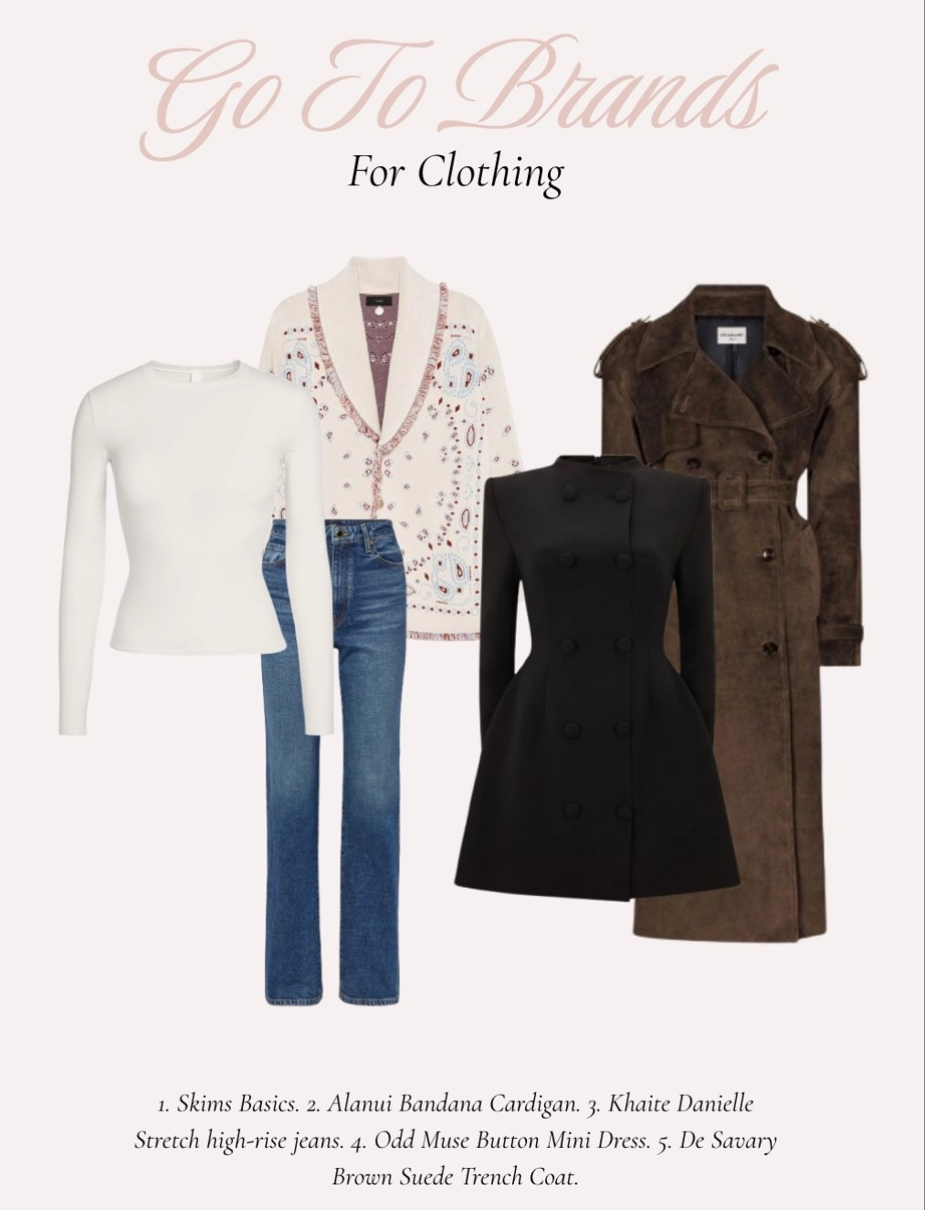 A few of my go to clothing brands 