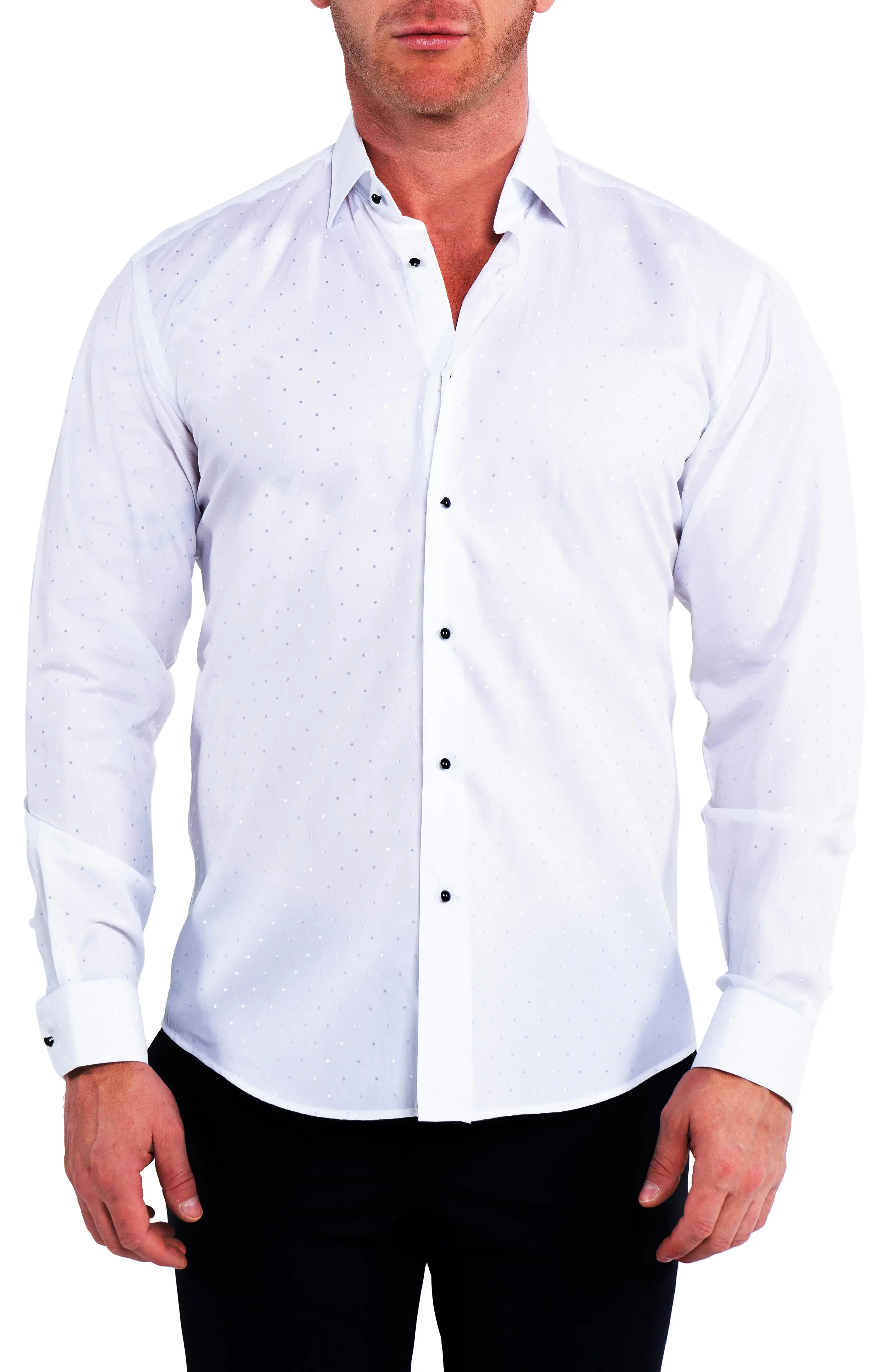 Maceoo Ceremony Gleam White Button-Up Shirt, Size X-Large at Nordstrom | Nordstrom