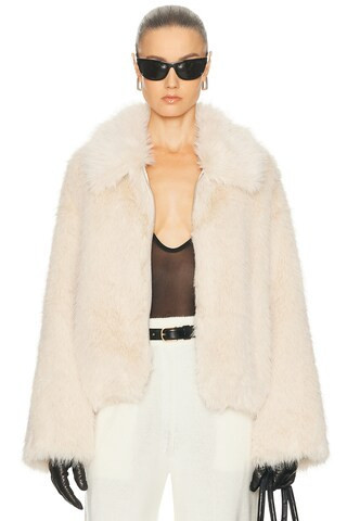 SRG Erin Faux Fur Jacket in Cream - Cream. Size M (also in L, S, XS). | FWRD 