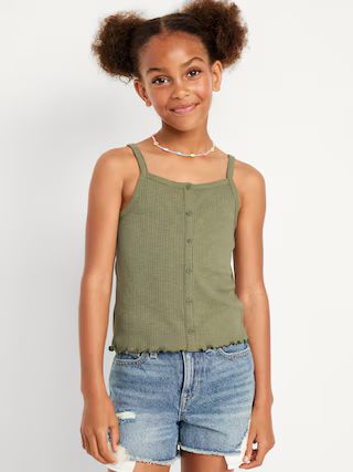 Fitted Button-Front Tank Top for Girls | Old Navy (US)