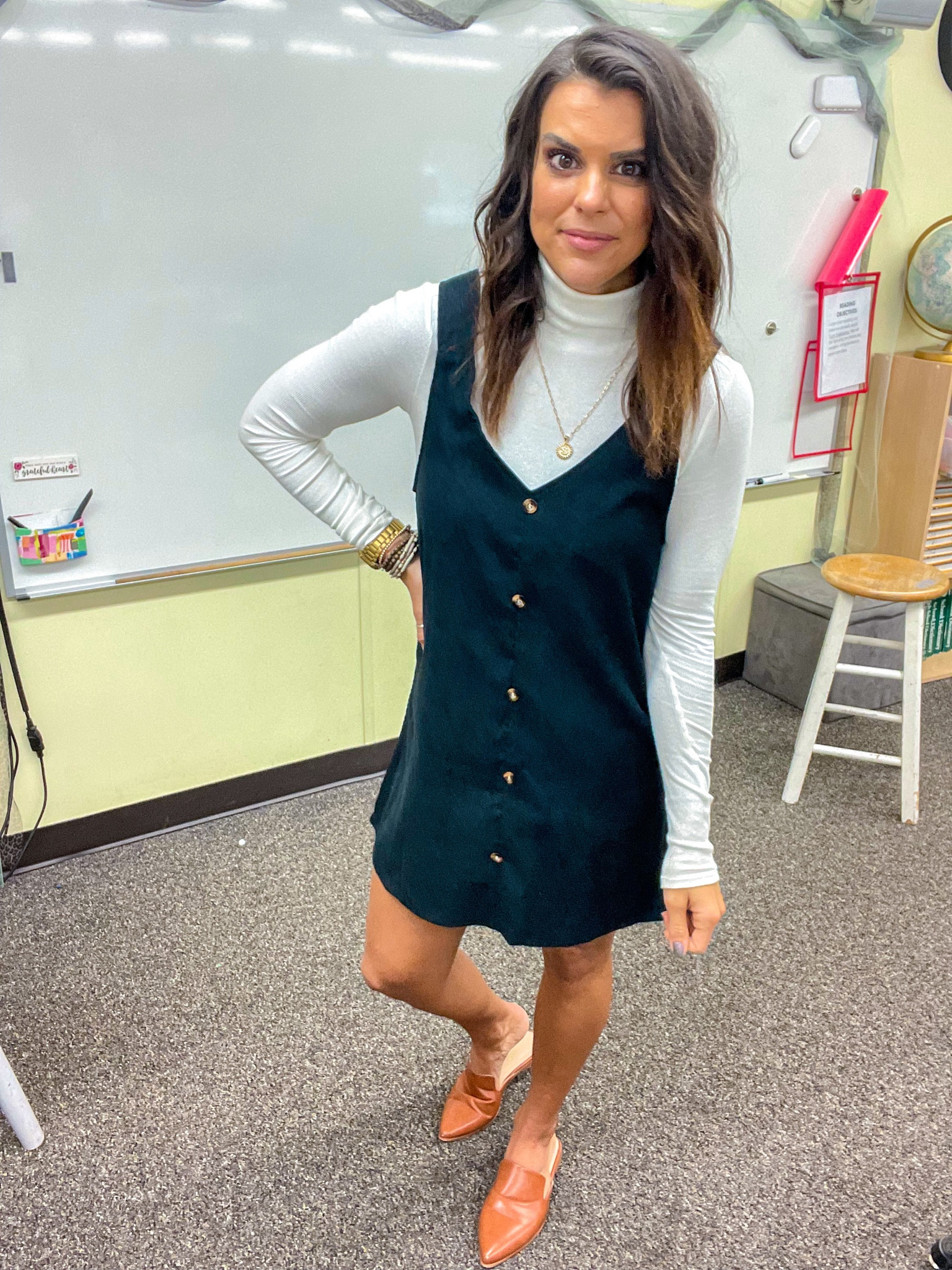 Oh that alarm clock hurt this morning 🥱😴 It always seems like Thursdays are the hardest day for me to get up! Like the crazy of the week finally starts to catch up with me! What’s the hardest day for y’all? 

Wore this $12 jumper in the classroom the other day, and it’s too good not to share 😜🙌🏼

Happy Friday Eve!! 

#classroomootd #teacherstyle #teacherootd #affordablefashion #fashiononabudget

#LTKunder50 #LTKstyletip #LTKSeasonal