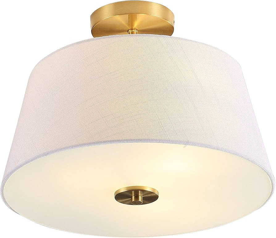 JONATHAN Y JYL9922A Isabella 15" 3-Light Modern Midcentury Iron LED Semi Flush Mount Contemporary... | Amazon (US)