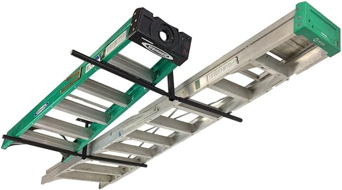 StoreYourBoard Double Ladder Ceiling Rack, Hi Port 2 Garage Storage and Organization, Home Organi... | Amazon (US)