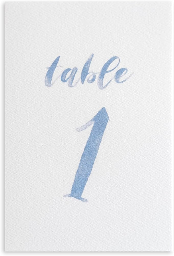 Wedding Table Numbers Blue, Light Blue Table Number Cards, Dusty Blue Wedding Decorations for Rec... | Amazon (US)