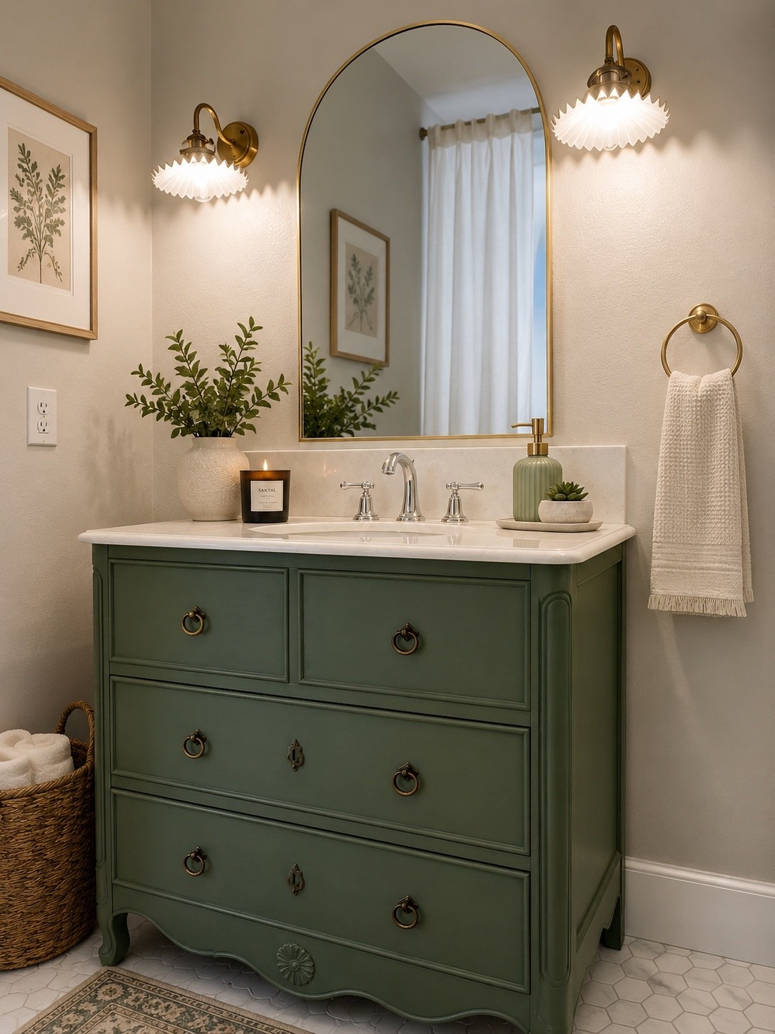If your bathroom doesn’t make you WANT to take a bath… then the bath ain’t bathin’ 😝 green is my color. A relaxing earthy getaway from daily living. 🌿

Bathroom decor | interior design | cabinet | vanity | home decor | organization 
#bathroom #interiordesign #amazon

#LTKdayinmylife #LTKHome