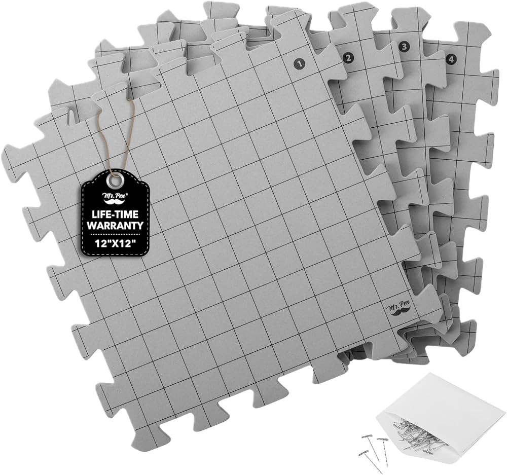 Mr. Pen- Interlocking Blocking Mats, 12”x12”, 4 Pack, Blocking Mats for Knitting & Crochet Pr... | Amazon (US)