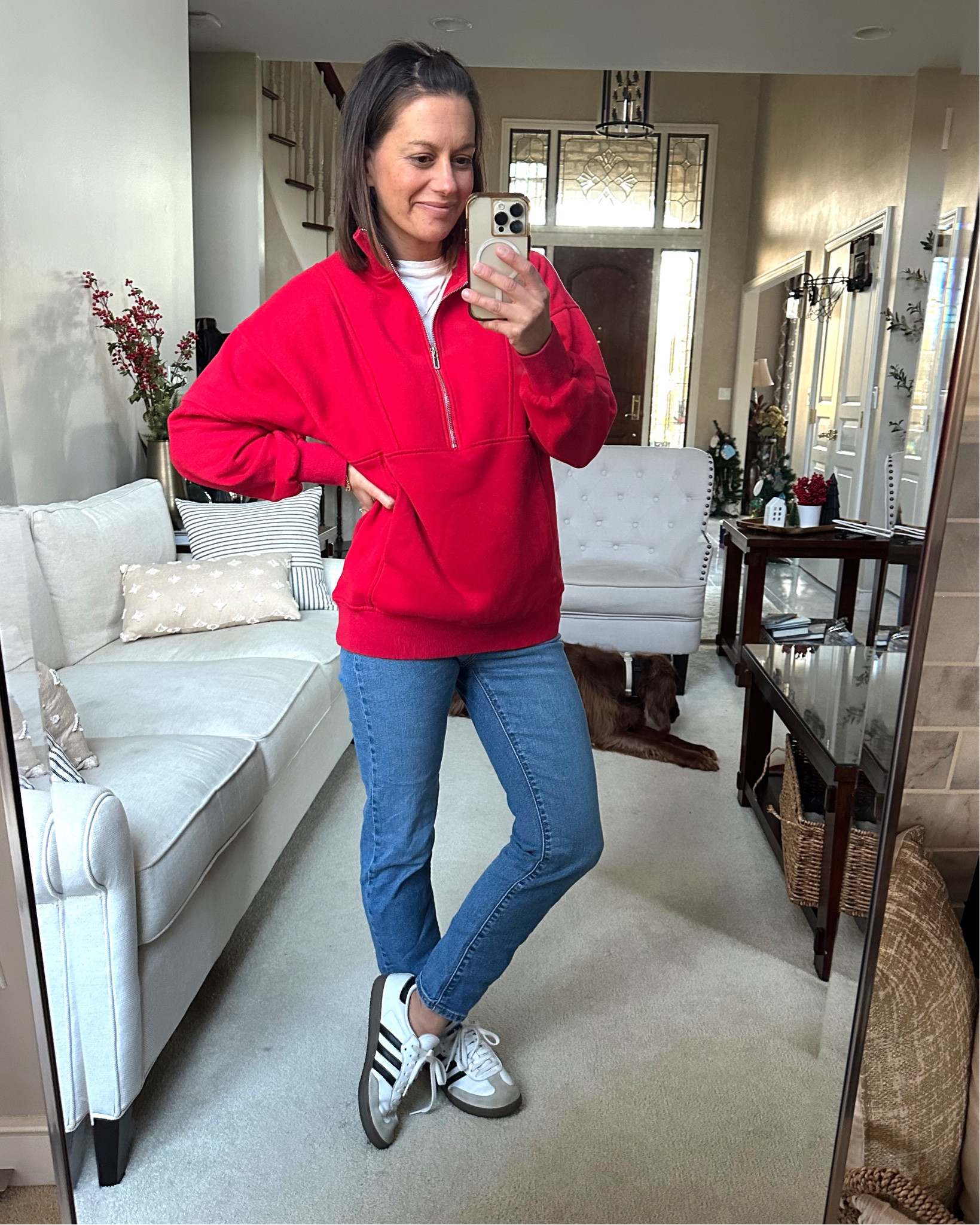 Amazon casual outfit of the day! 

Amazon pullover runs true to size - wearing a small. Jeans run true to size - wearing a 26. 



#LTKOver40 #LTKSeasonal #LTKHoliday