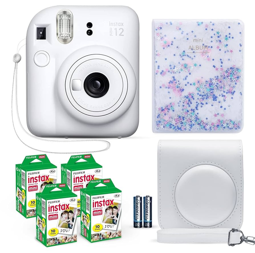 Fujifilm Instax Mini 12 Instant Camera Clay White + Fuji Film Value Pack (40 Sheets) + Shutter Ac... | Amazon (US)