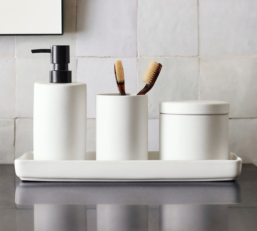 Mason Glazed Stoneware Bathroom Accessories | Pottery Barn (US)