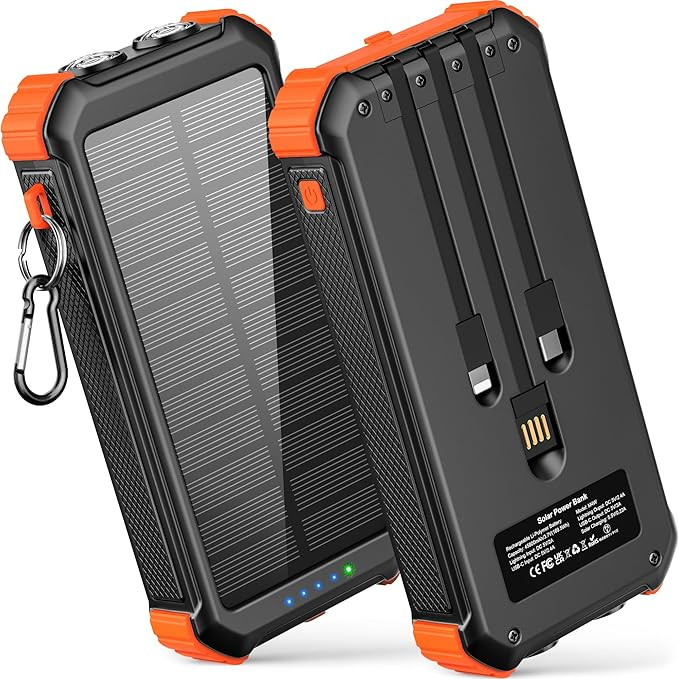 LATIMERIA 45800mAh Solar Charger Power Bank, Portable Phone Charger with USB C in/Output, 5V3.1A ... | Amazon (US)