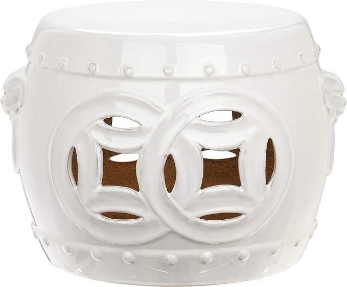 SAFAVIEH Home Collection - Mei Double Coin Antique White Glazed Ceramic Decorative Garden Stool (... | Amazon (US)