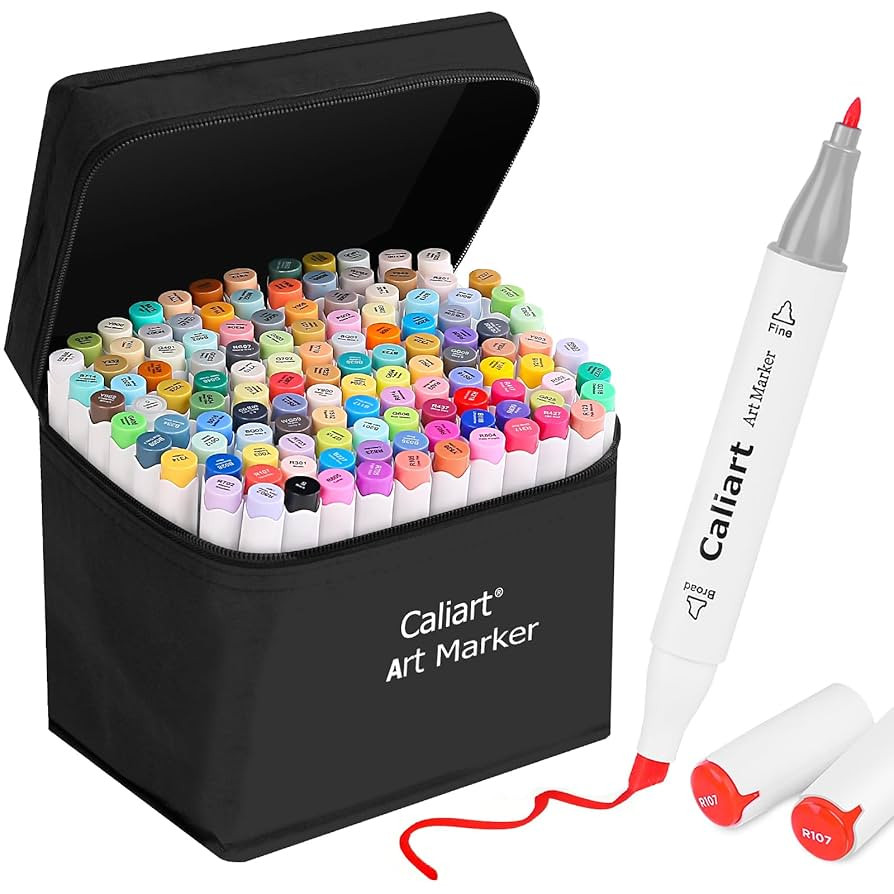 Caliart 121 Colors Dual Tip Art Markers Sketch Pens, Easter Basket Stuffers for Kids Teens Toddle... | Amazon (US)