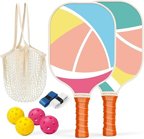 Pickleball Paddles Set of 2 - USAPA Approved Fiberglass Cute Pickleball Paddles Set for Women, Pi... | Amazon (US)