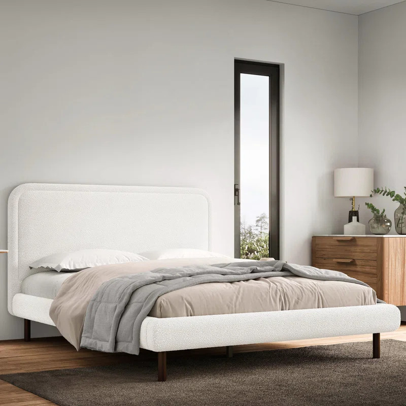 Beverly Bojana Queen Boucle Upholstered Platform Bed | Wayfair North America