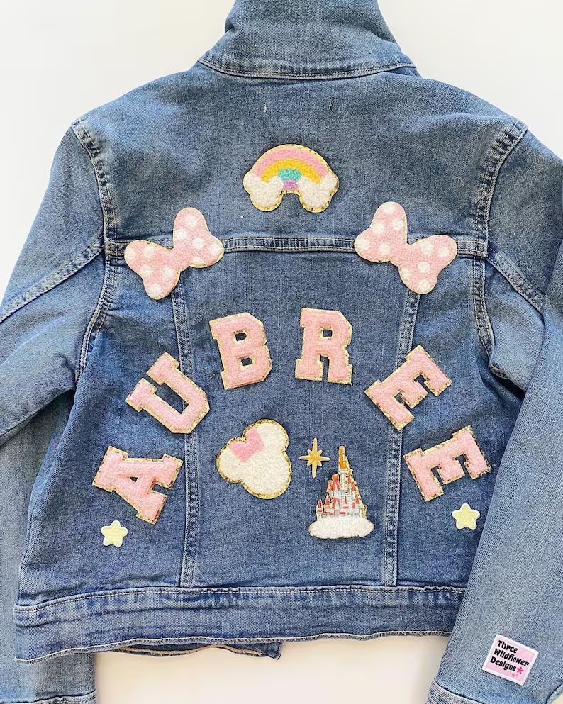 Magical Park Patch Jean Jacket | Vacation Jean Jacket | Magical Park Patches | Girls Custom Magic... | Etsy (US)
