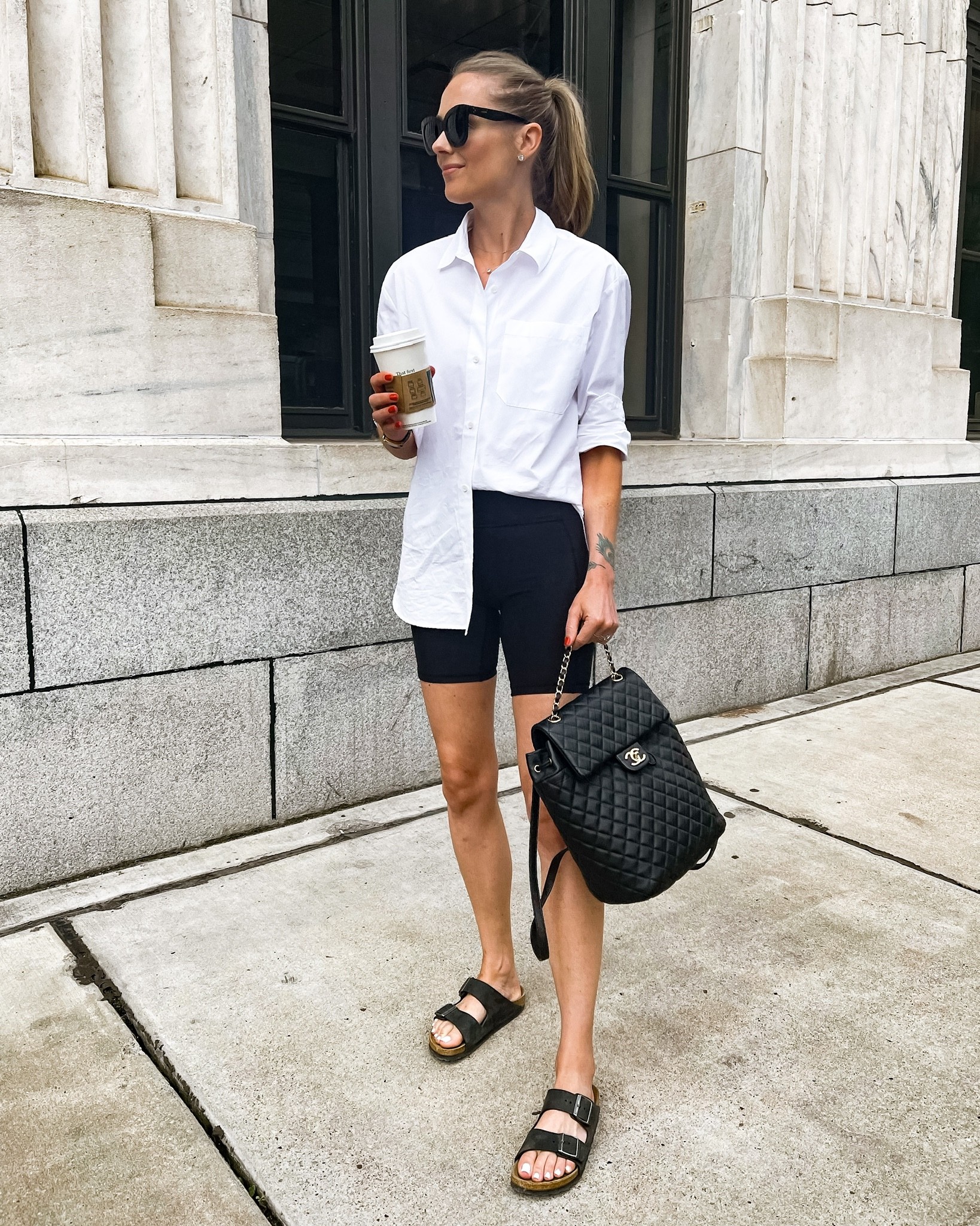 Black hotsell birkenstock outfits