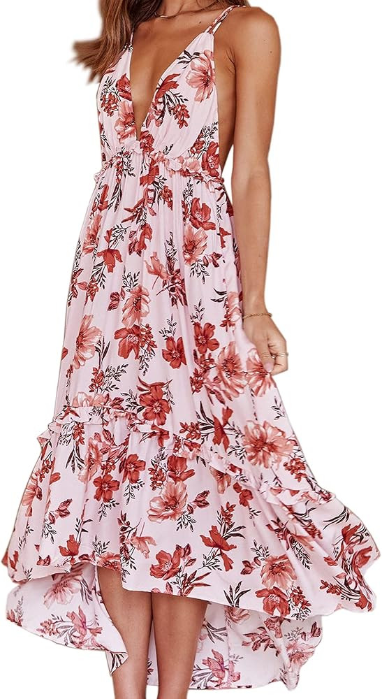 Womens Summer Strapless Tube Top Boho Maxi Dresses | Amazon (US)