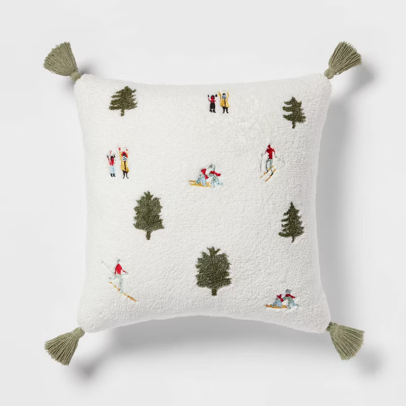 18"x18" Christmas Winter Scene Square Decorative Throw Pillow - Threshold™ | Target