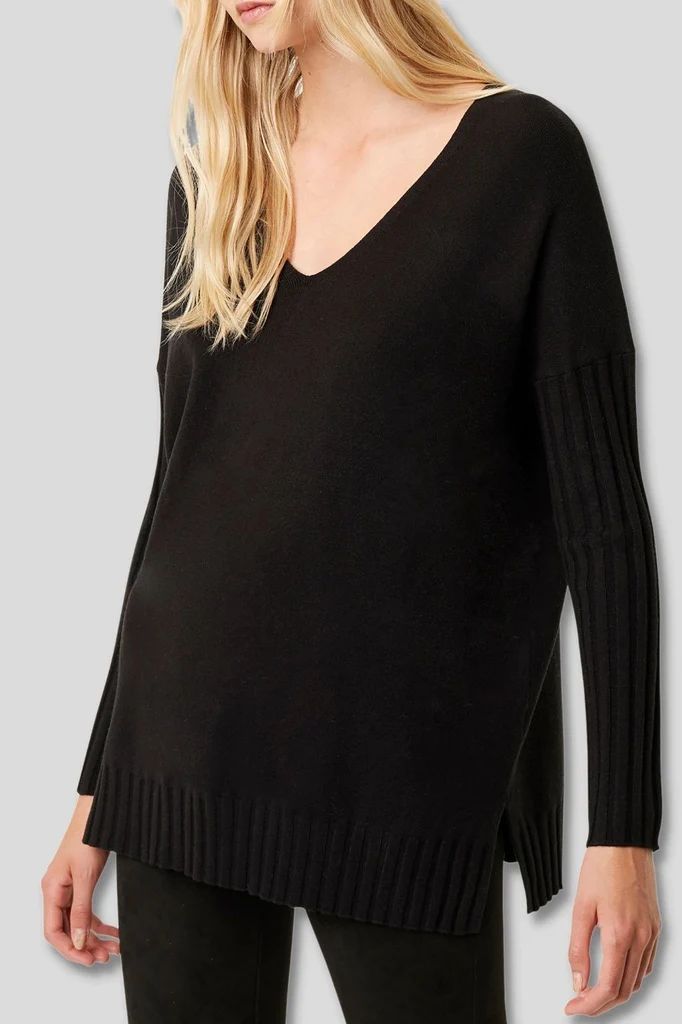 Babysoft Rib Sleeve V Neck Sweater | French Connection (US)