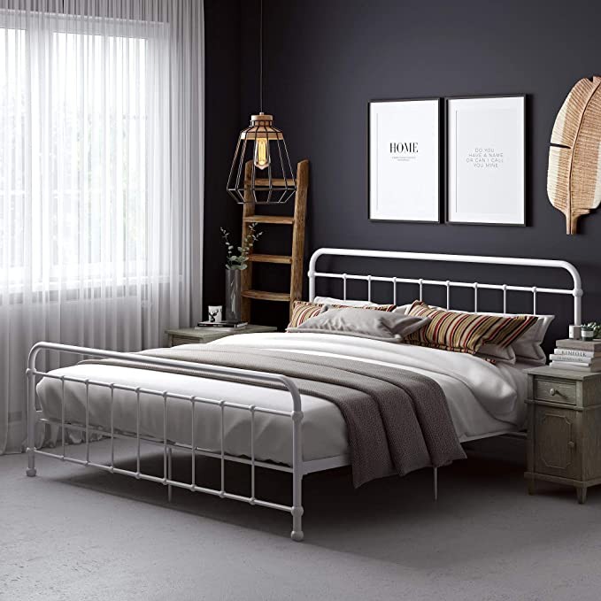 DHP Beaumont, King, White Metal Bed | Amazon (US)