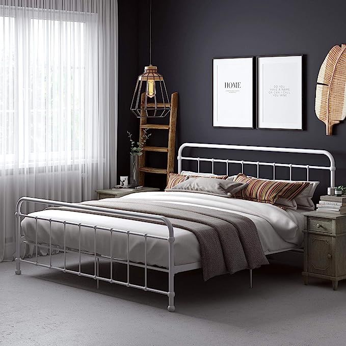 DHP Beaumont, King, White Metal Bed | Amazon (US)