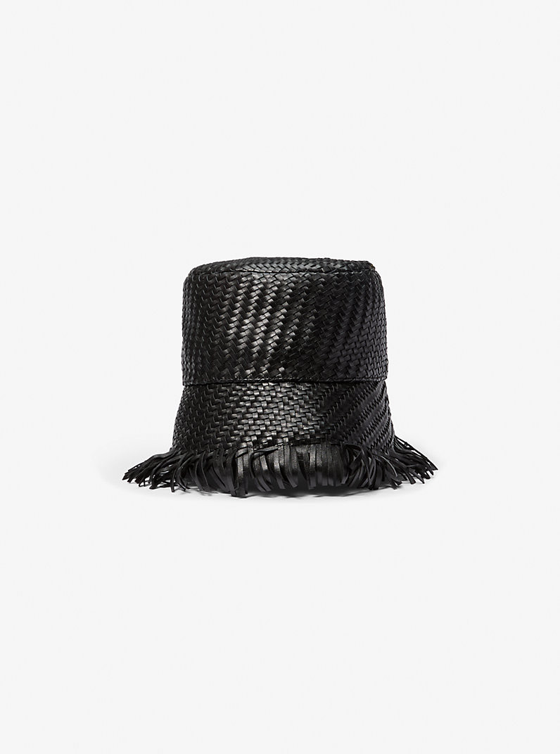 Hand-Woven Leather Bucket Hat | Michael Kors US