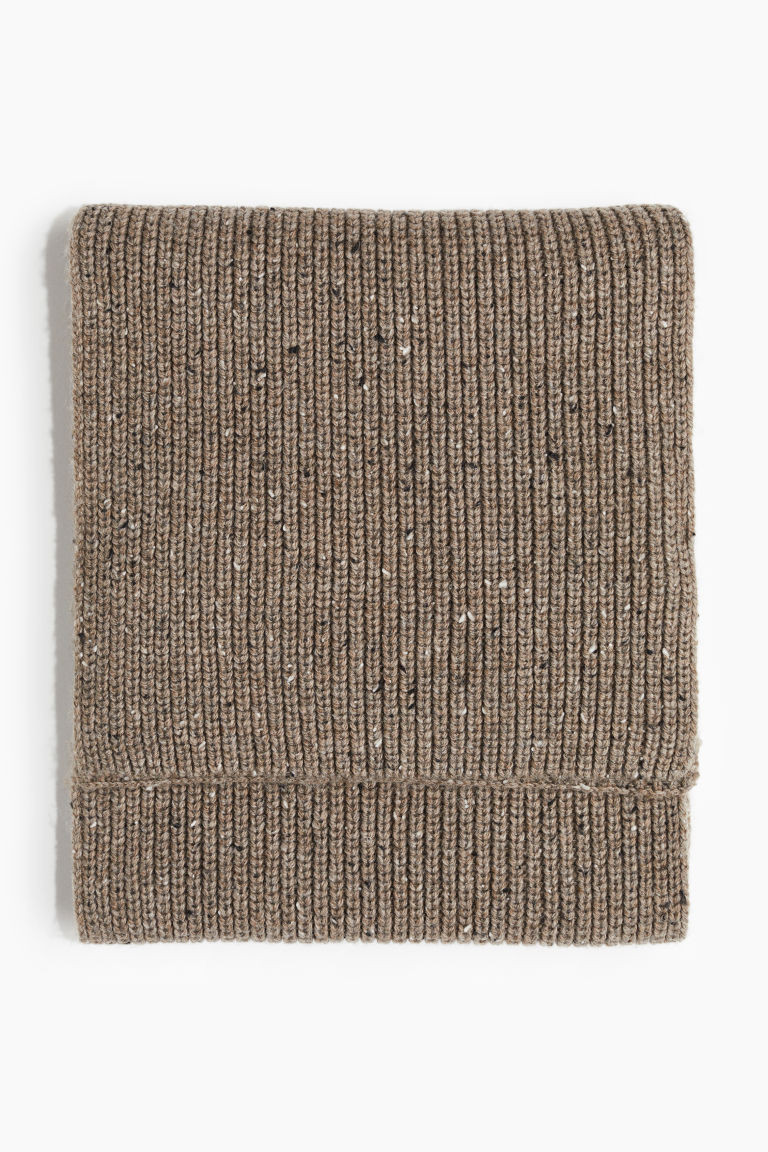 H & M - Rib-knit scarf - Beige | H&M (UK, MY, IN, SG, PH, TW, HK)