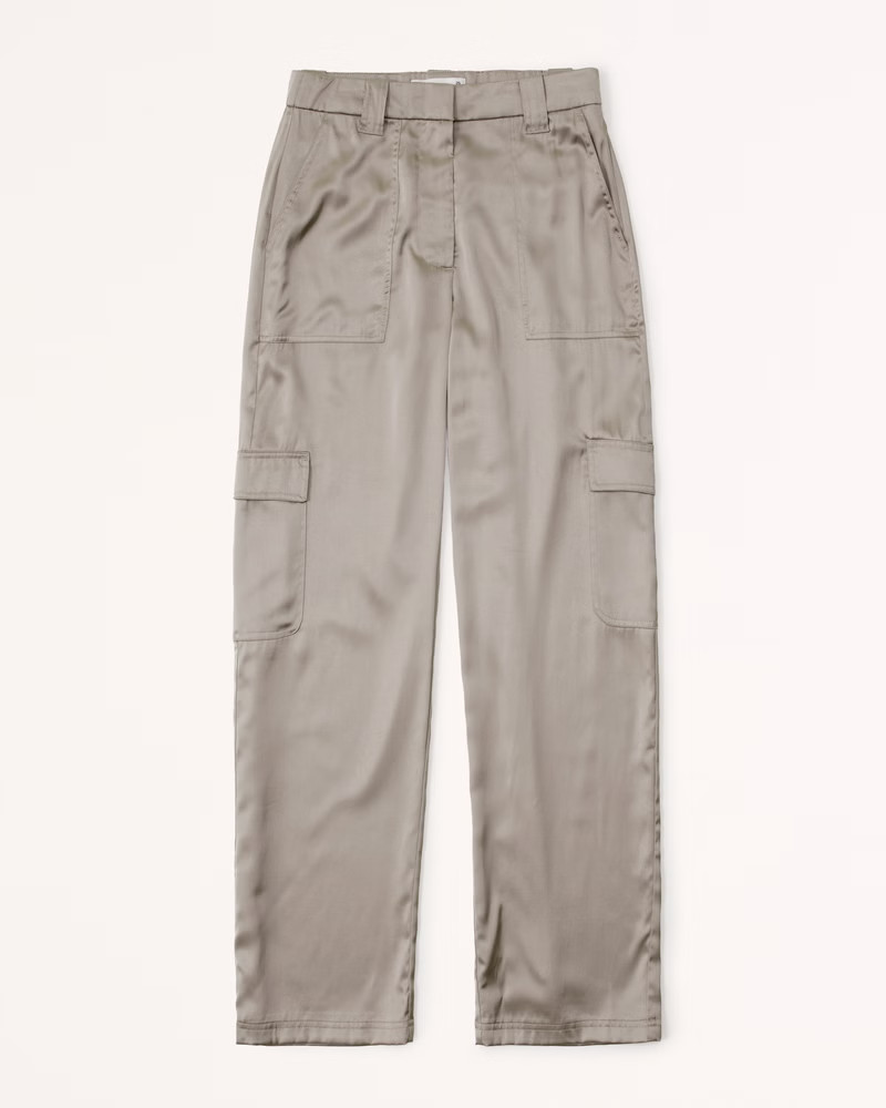 Belted Baggy Satin Cargo Pant | Abercrombie & Fitch (US)