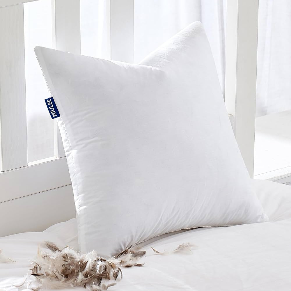 MIULEE Feather Pillow Insert 26x26, Decorative Down Throw Pillow Insert Fluffy Throw Pillow Cotto... | Amazon (US)