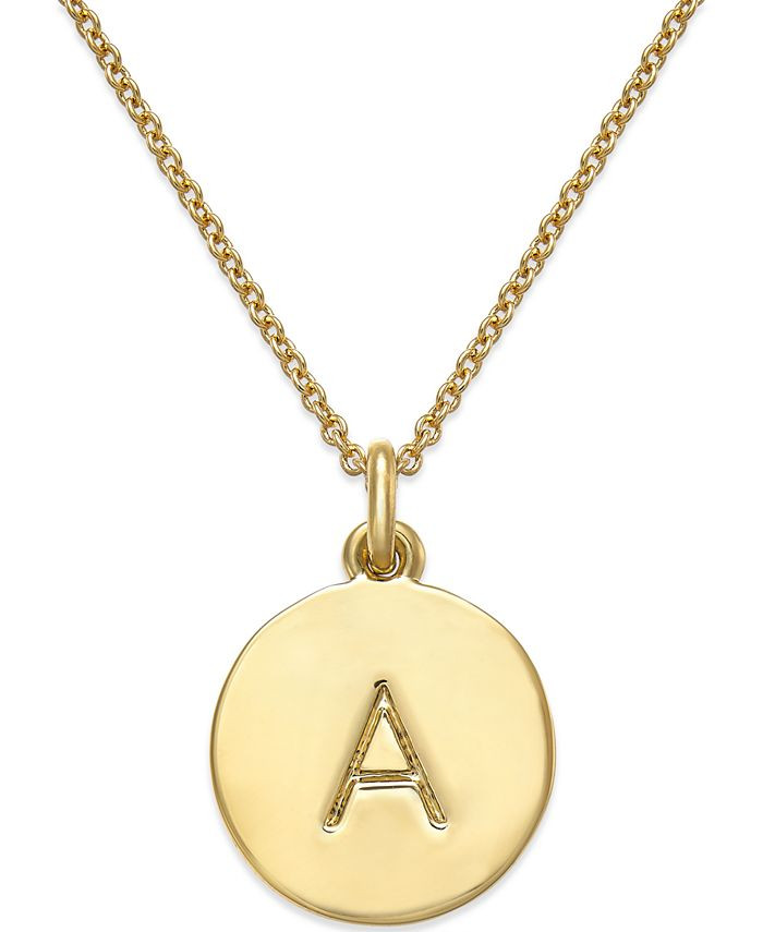 kate spade new york  12k Gold-Plated Initials Pendant Necklace, 17 | Macys (US)