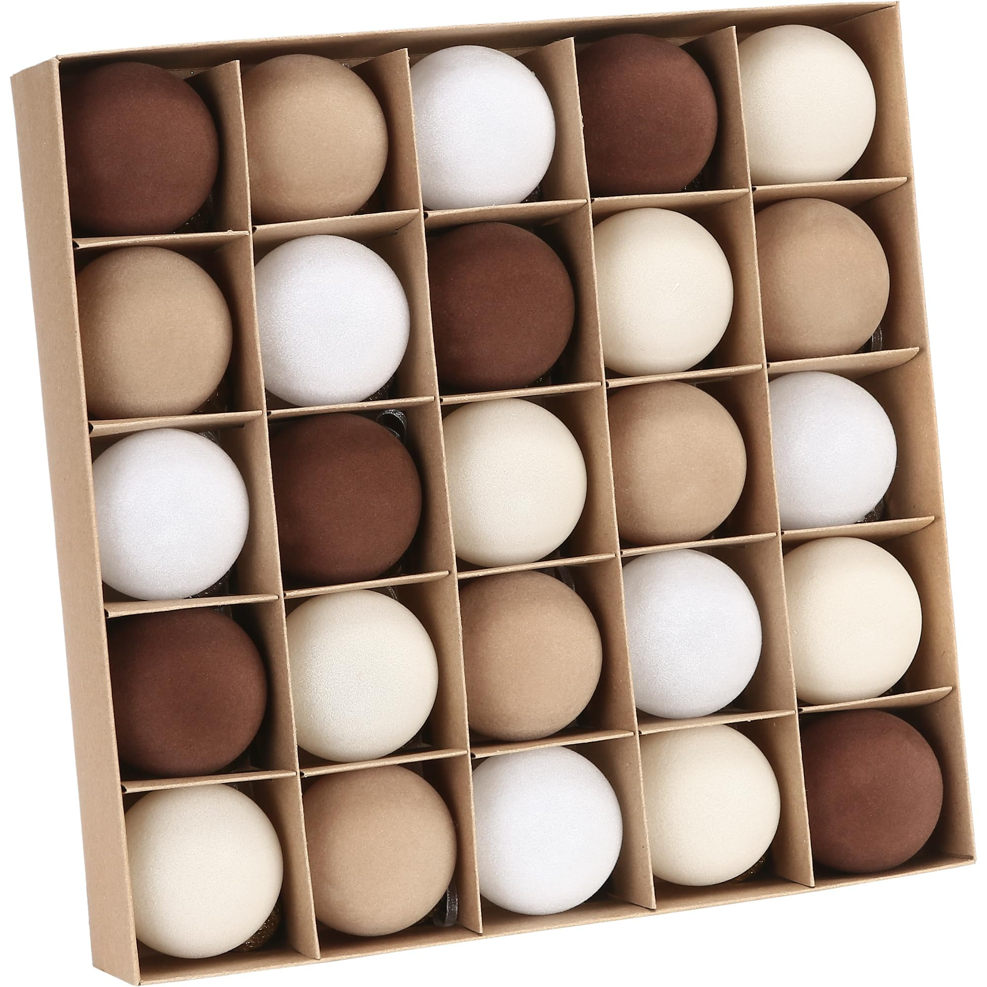 Sea Team 25-Pack Flocked Velvet Christmas Tree Ball Ornaments Set, Decorative Hanging Baubles, Sh... | Amazon (UK)