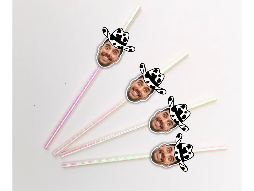 Groom Head Bachelorette Party Straws Personalized - Etsy | Etsy (US)