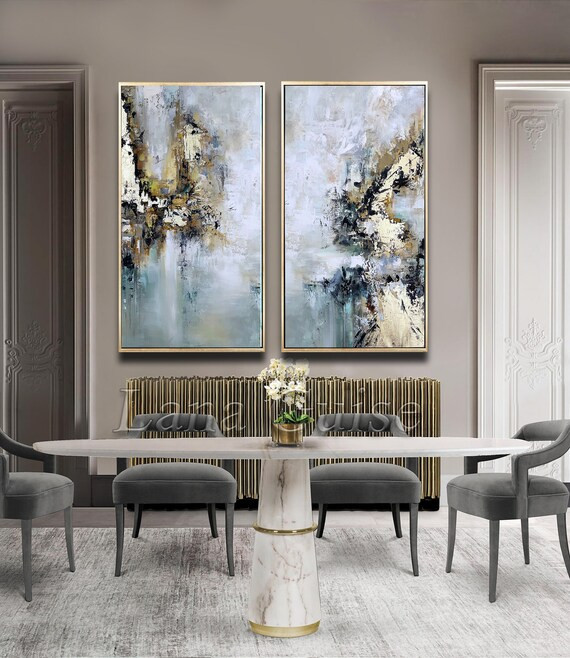 Amber Horizon - Set of Two Abstract Paintings | Etsy (US)