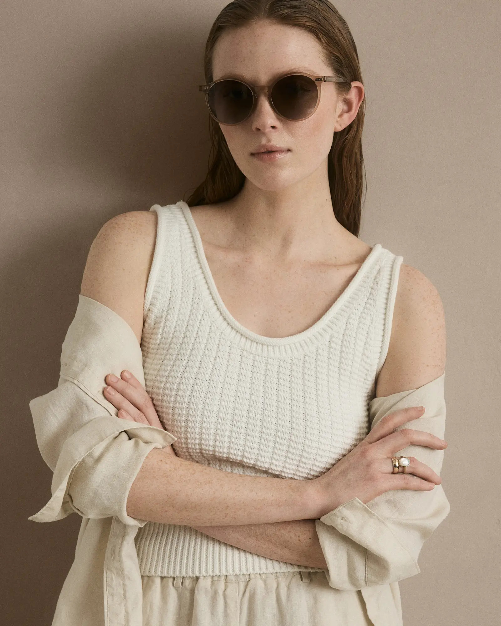 100% Organic Cotton Waffle Cropped Sweater Tank | Quince