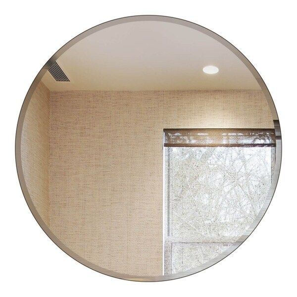 Round Beveled Polished Frameless Wall Mirror with Hooks | Bed Bath & Beyond