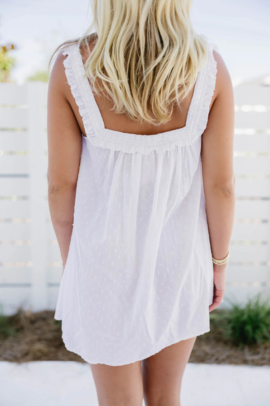 Alia Nap Dress - White | Triple Threads