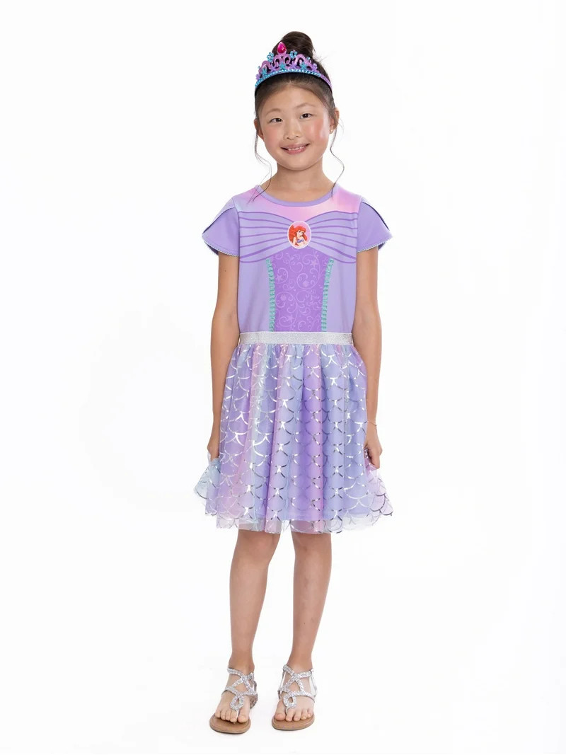 Disney Princess Girls The Little Mermaid Cosplay Dress, Sizes 4-16 | Walmart (US)