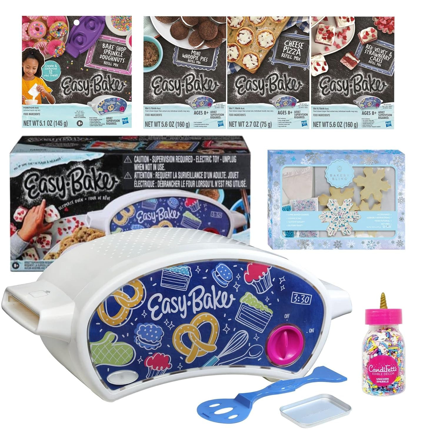 Easy Bake Oven Gift Set with Baking Accessories - 4 Delectable Refill mixes (Red Velvet Strawberr... | Amazon (US)