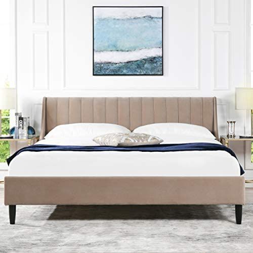 Sandy Wilson Home Marlowe Vertical Tufted Headboard Platform Bed Set | Amazon (US)