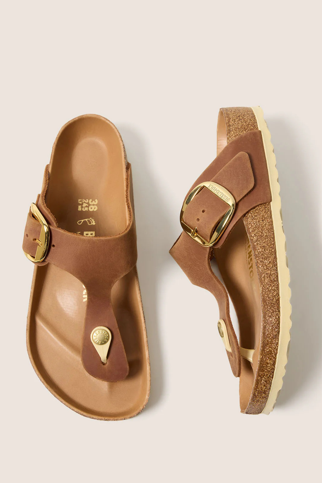 BIRKENSTOCK Women's Gizeh Big Buckle Sandals, Size 39, Brown | Evereve