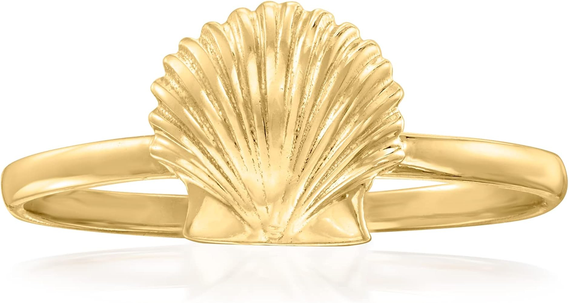 Canaria 10kt Yellow Gold Scallop Sea Shell Ring | Amazon (US)