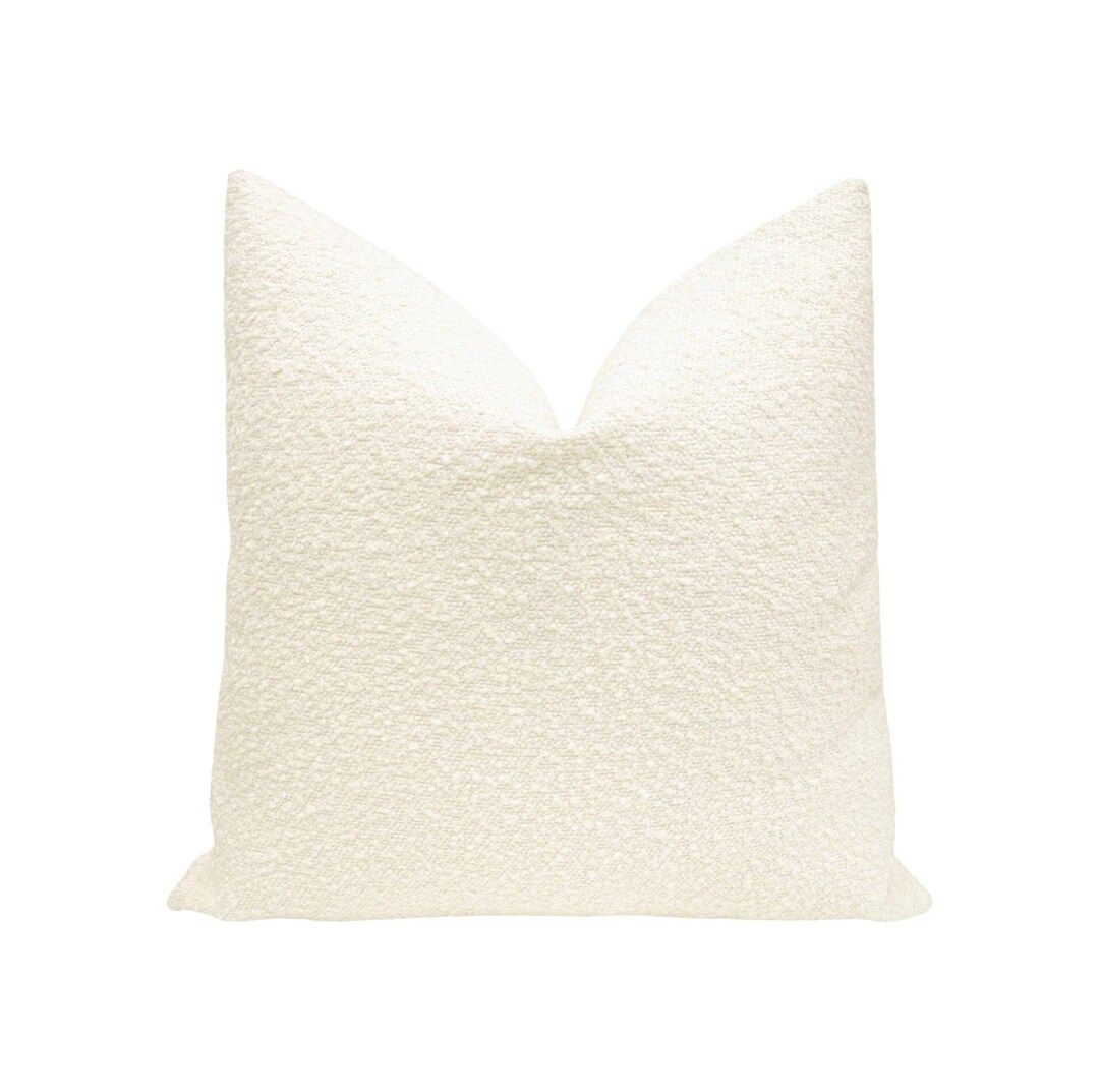 Signature Bouclé // Bone Pillow COVER ONLY White Pillow Designer Pillow Bedroom Home - Etsy | Etsy (US)