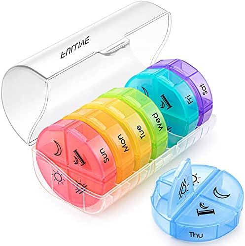 Weekly Pill Organizer 4 Times a Day, 7 Day Pill Cases, Large Portable Pill Box Medicine Organizer... | Amazon (US)