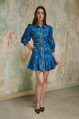 Harrah Button Down Mini Dress Countryside | Sugarlips
