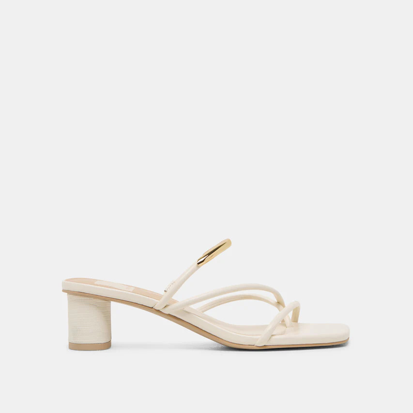 NAIRA HEELS OFF WHITE LEATHER | DolceVita.com